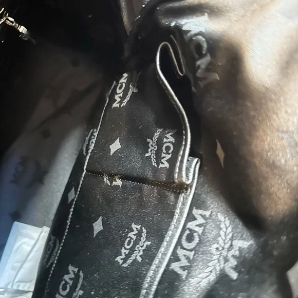 MCM Dark Green Logo Backpack - Picture 11 of 16